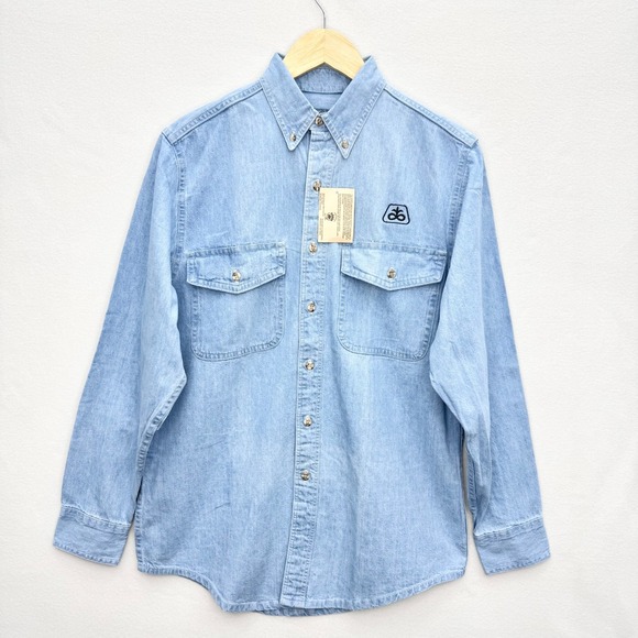 Bear-Back Guarantee Other - Vintage Bear-Back Guarantee Pioneer Seeds Chambray Work Shirt Small NWT USA Made